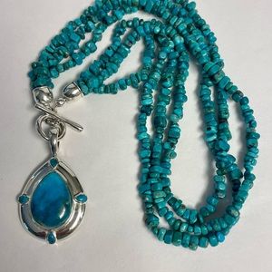 Carolyn Pollack Relios Sterling Silver Turquoise Pendant Necklace